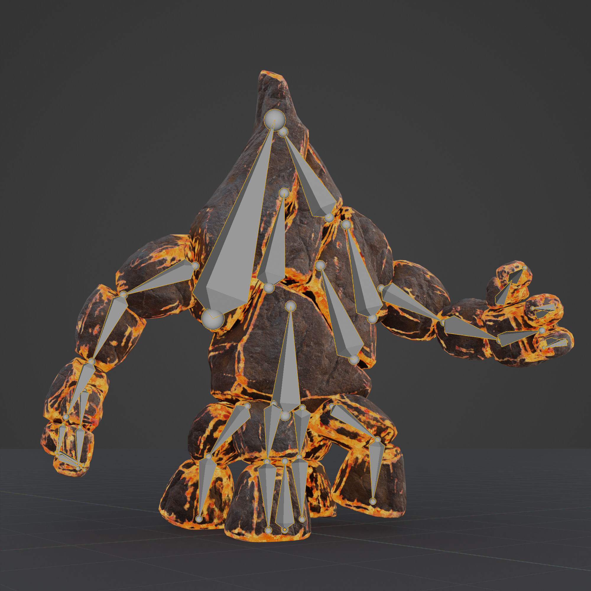 Lava Stone Four Legs Golem 3D model_10