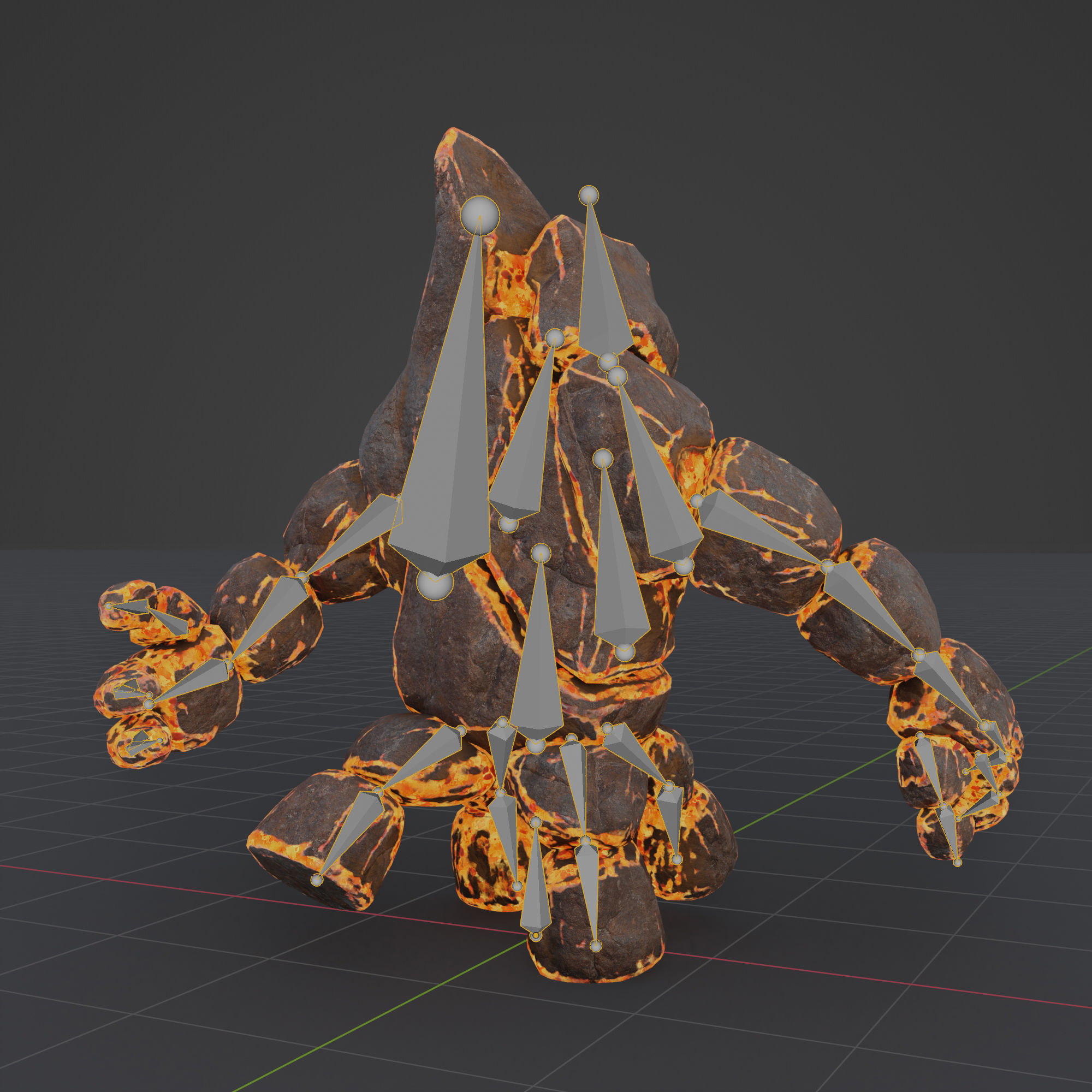 Lava Stone Four Legs Golem 3D model_14