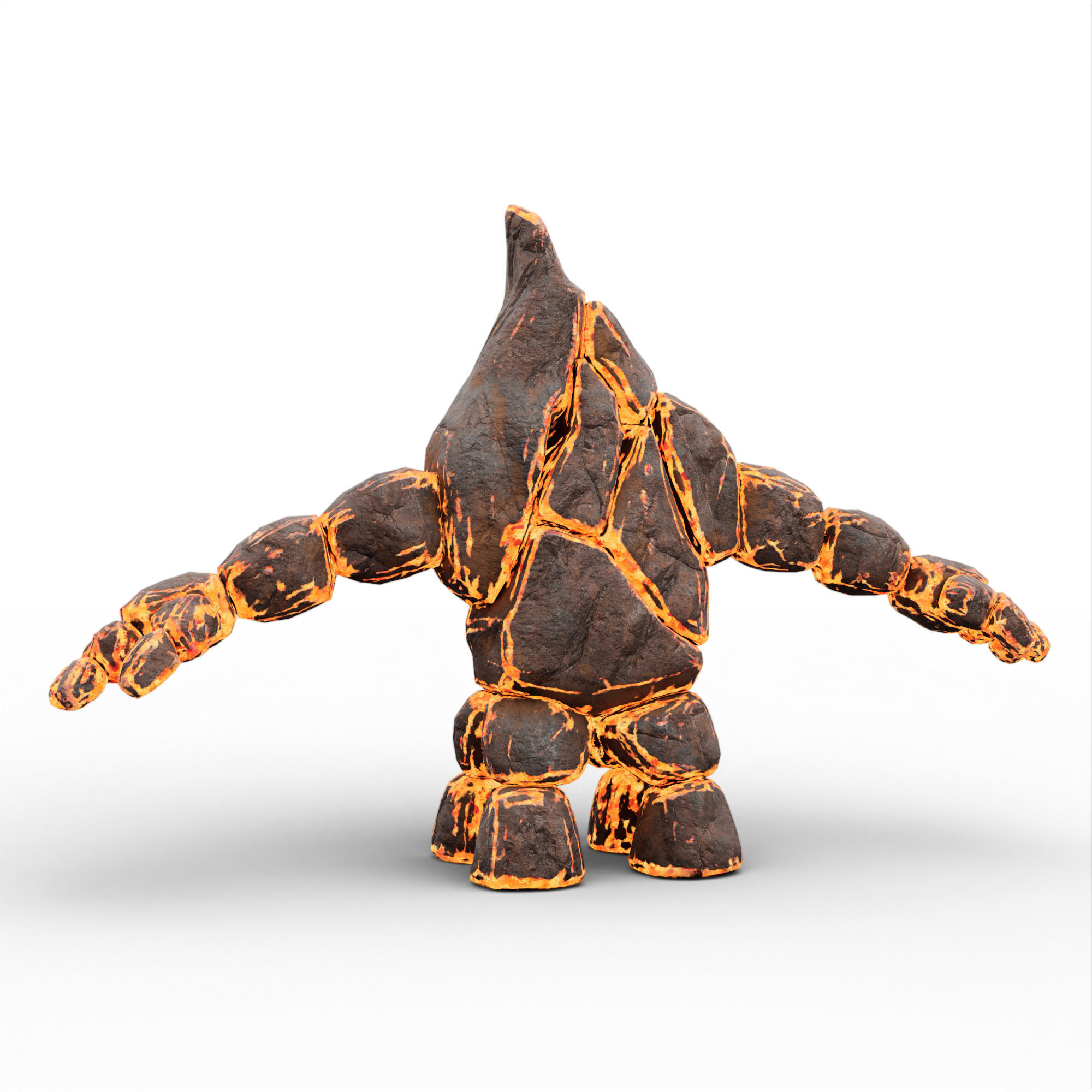 Lava Stone Four Legs Golem 3D model_4