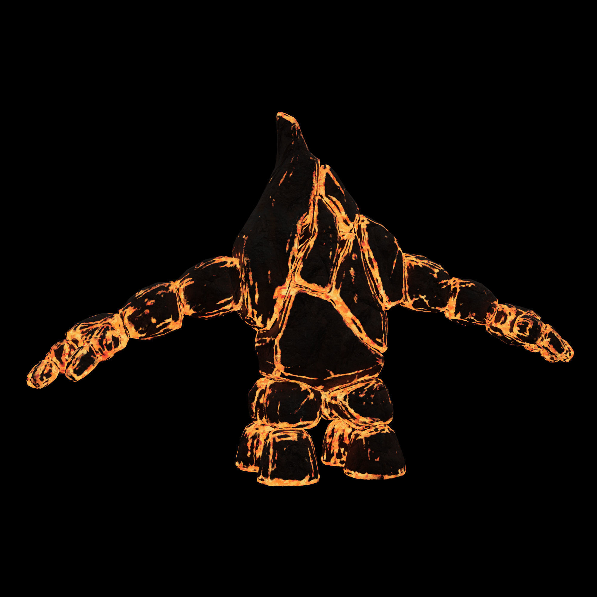 Lava Stone Four Legs Golem 3D model_5