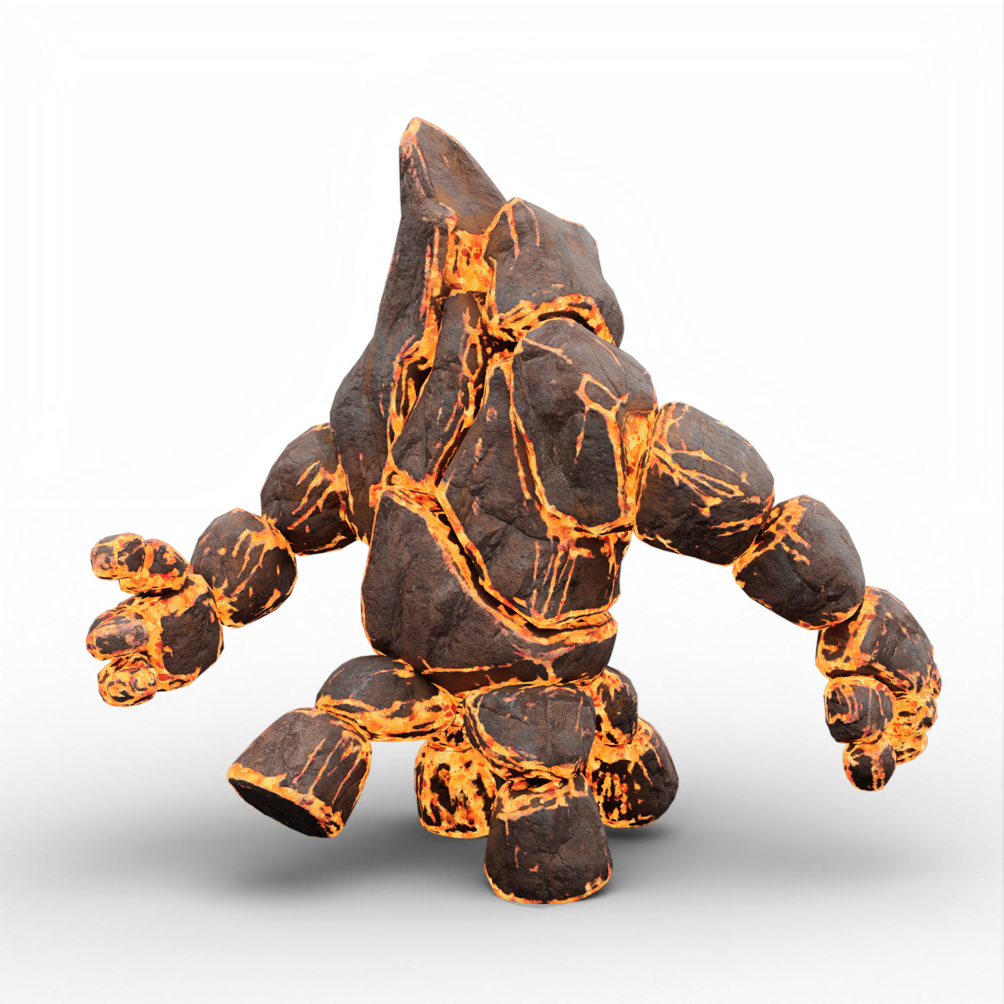Lava Stone Four Legs Golem 3D model_12