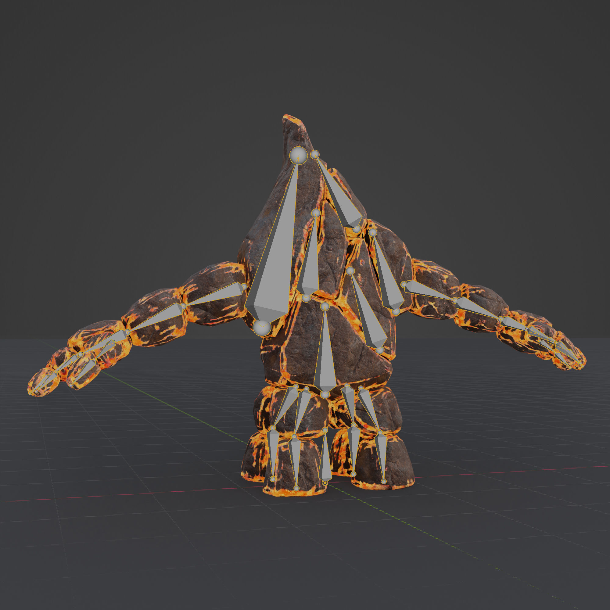 Lava Stone Four Legs Golem 3D model_6