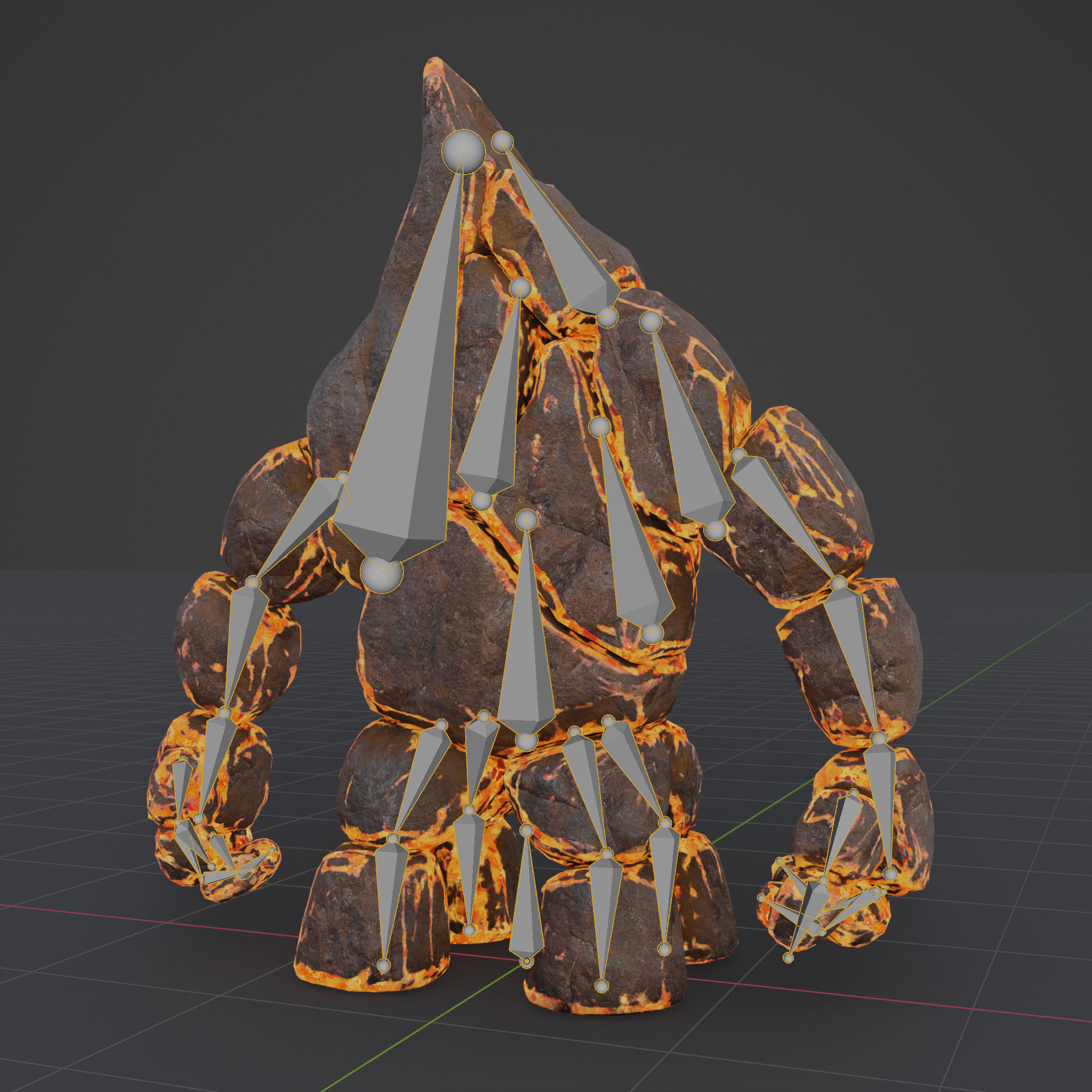 Lava Stone Four Legs Golem 3D model_2