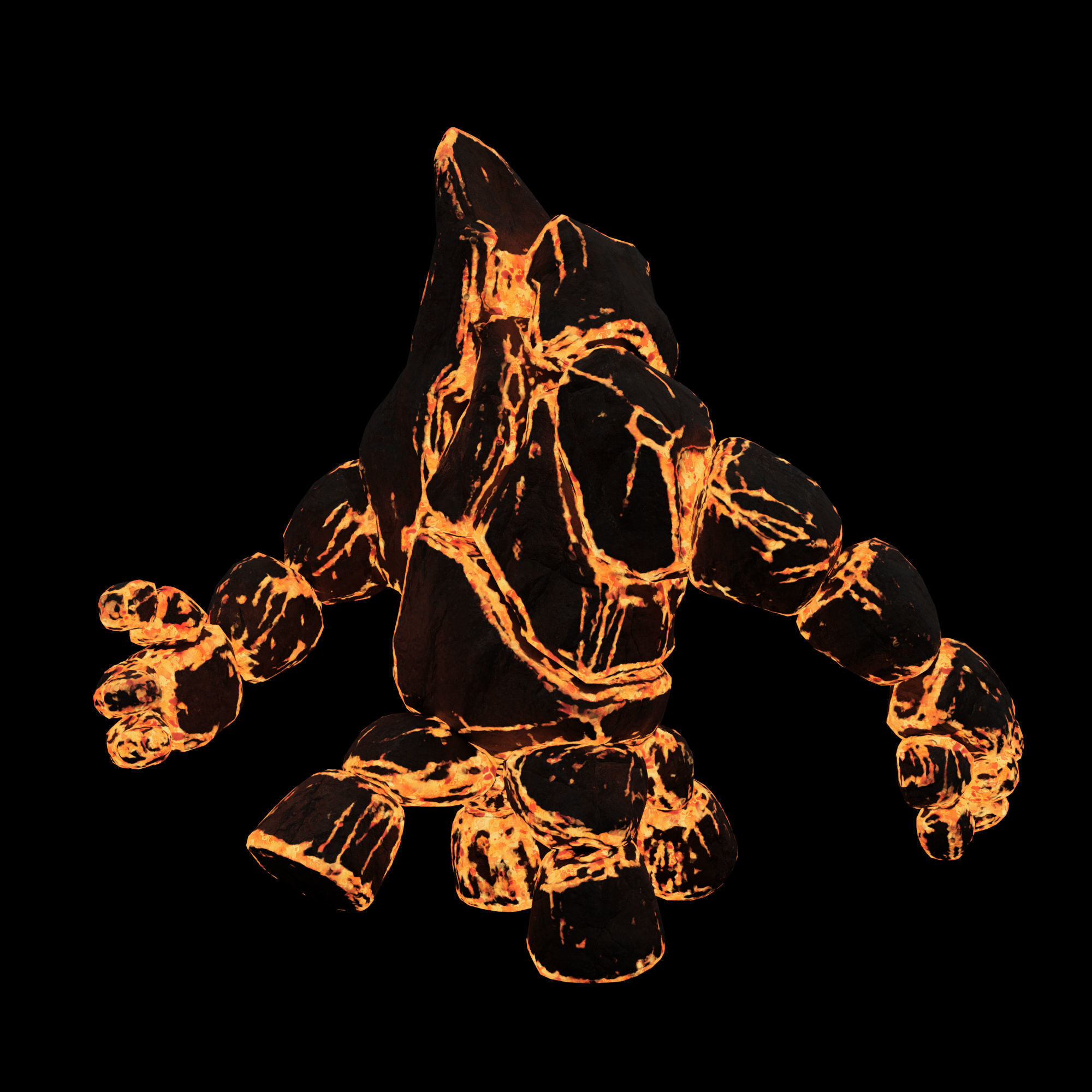 Lava Stone Four Legs Golem 3D model_13
