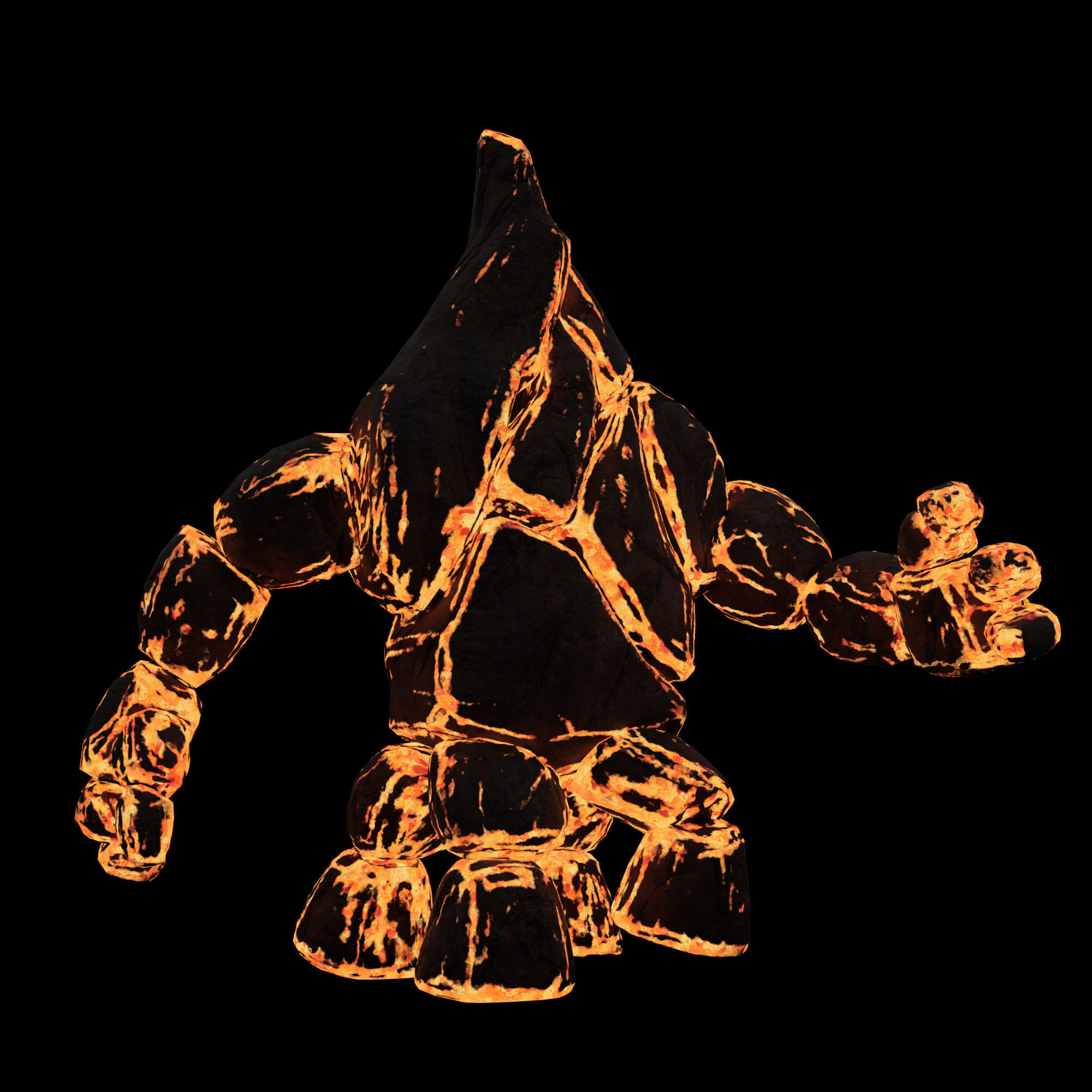 Lava Stone Four Legs Golem 3D model_9