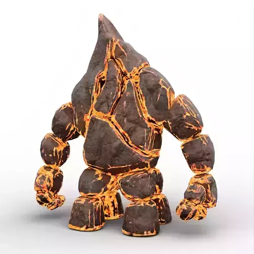 Lava Stone Four Legs Golem 3D model