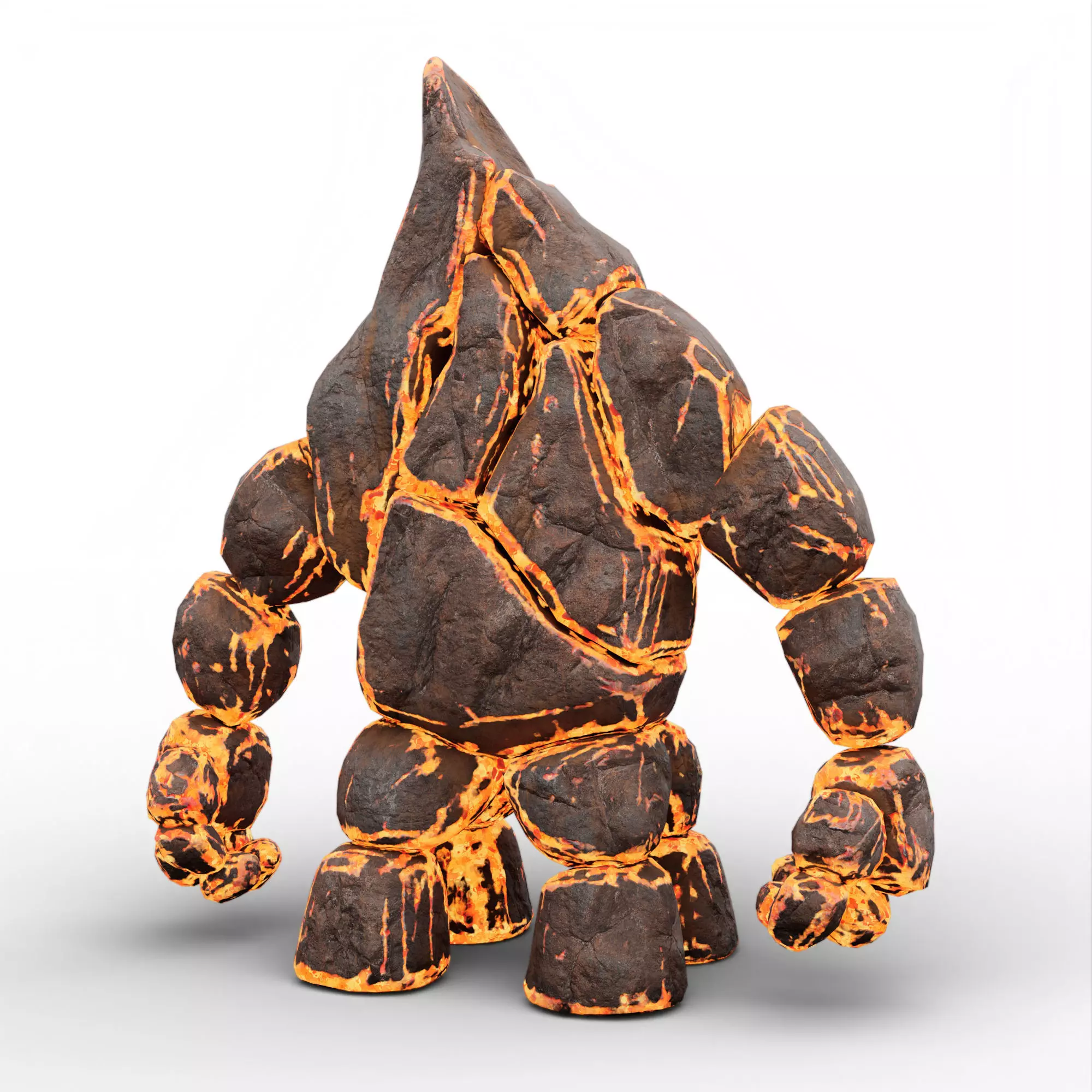 Lava Stone Four Legs Golem 3D model_0