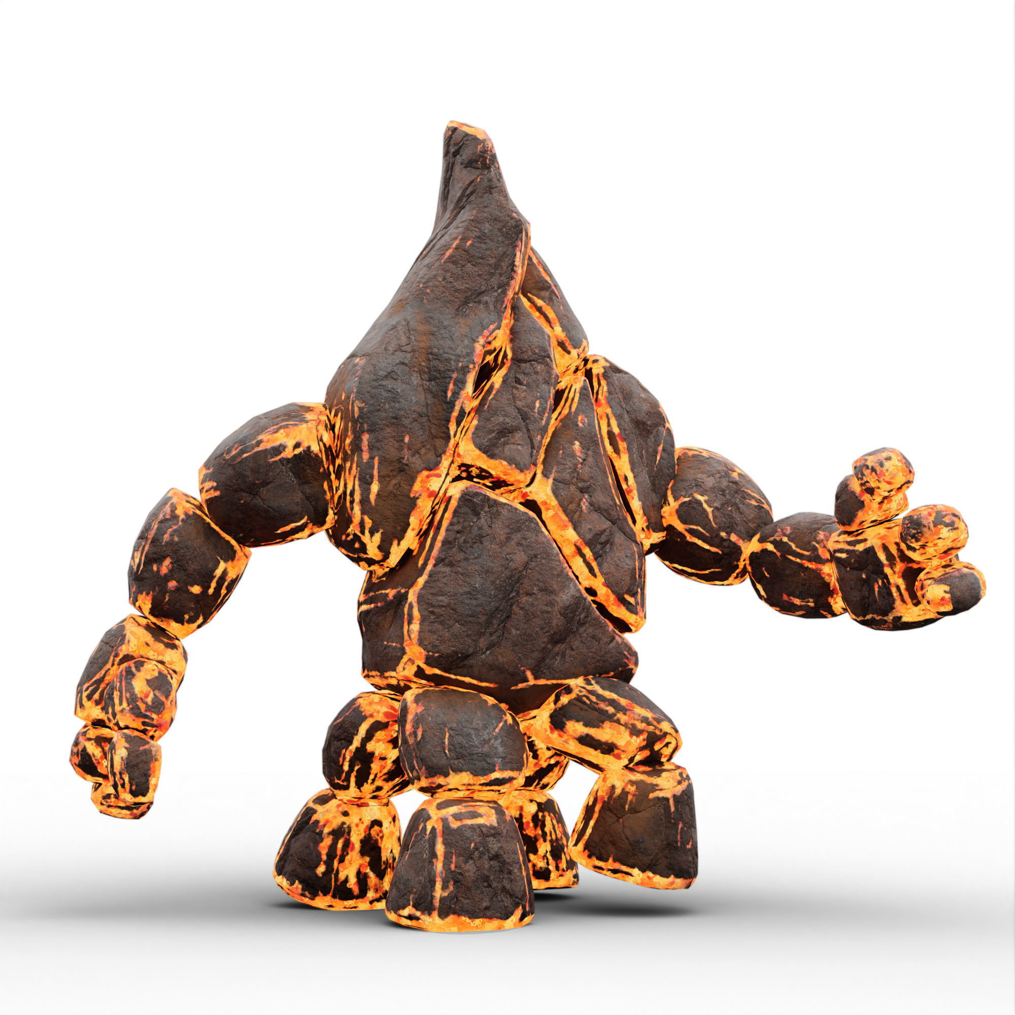 Lava Stone Four Legs Golem 3D model_8