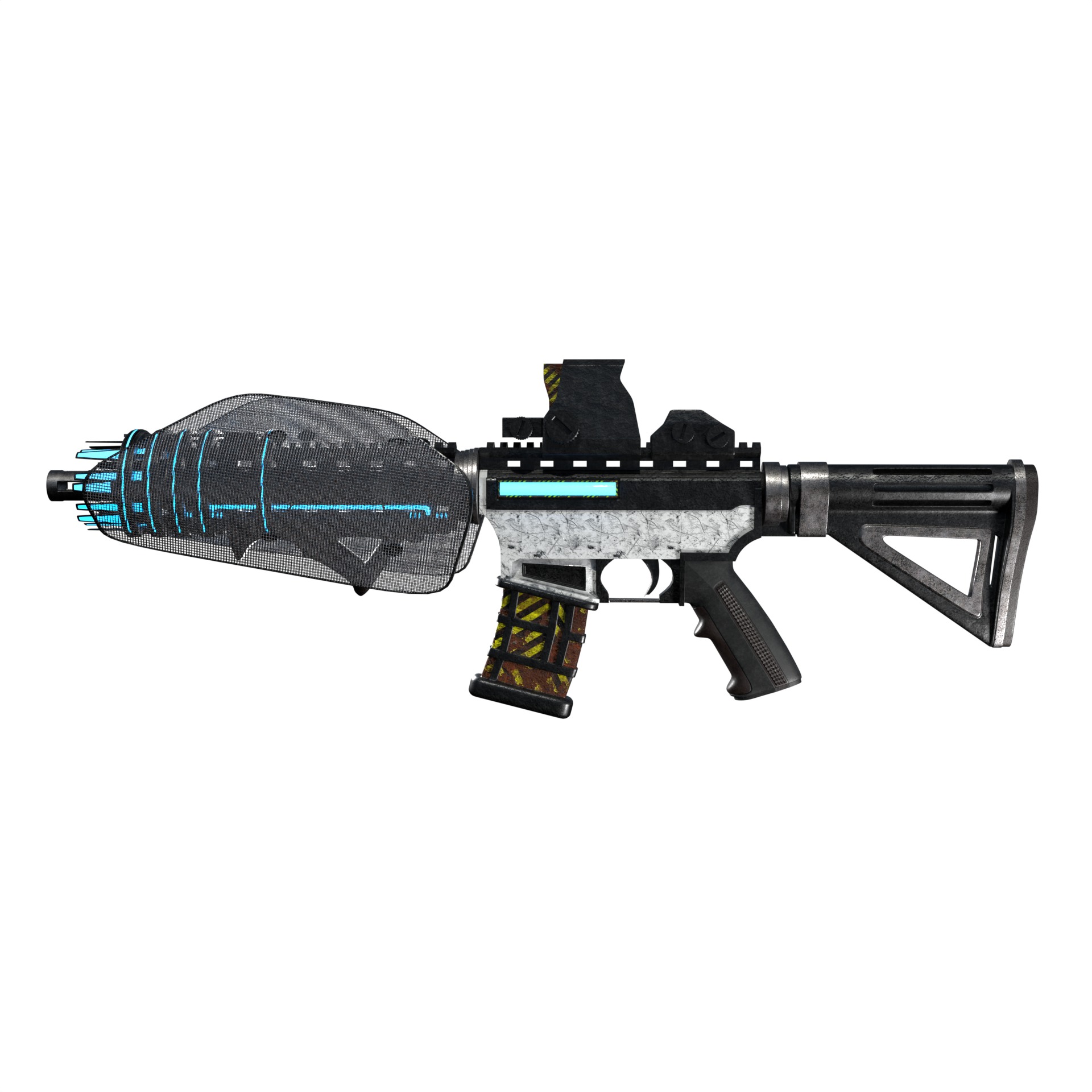 Space age Colt AR 15 machine gun assault rifle 3D model_3