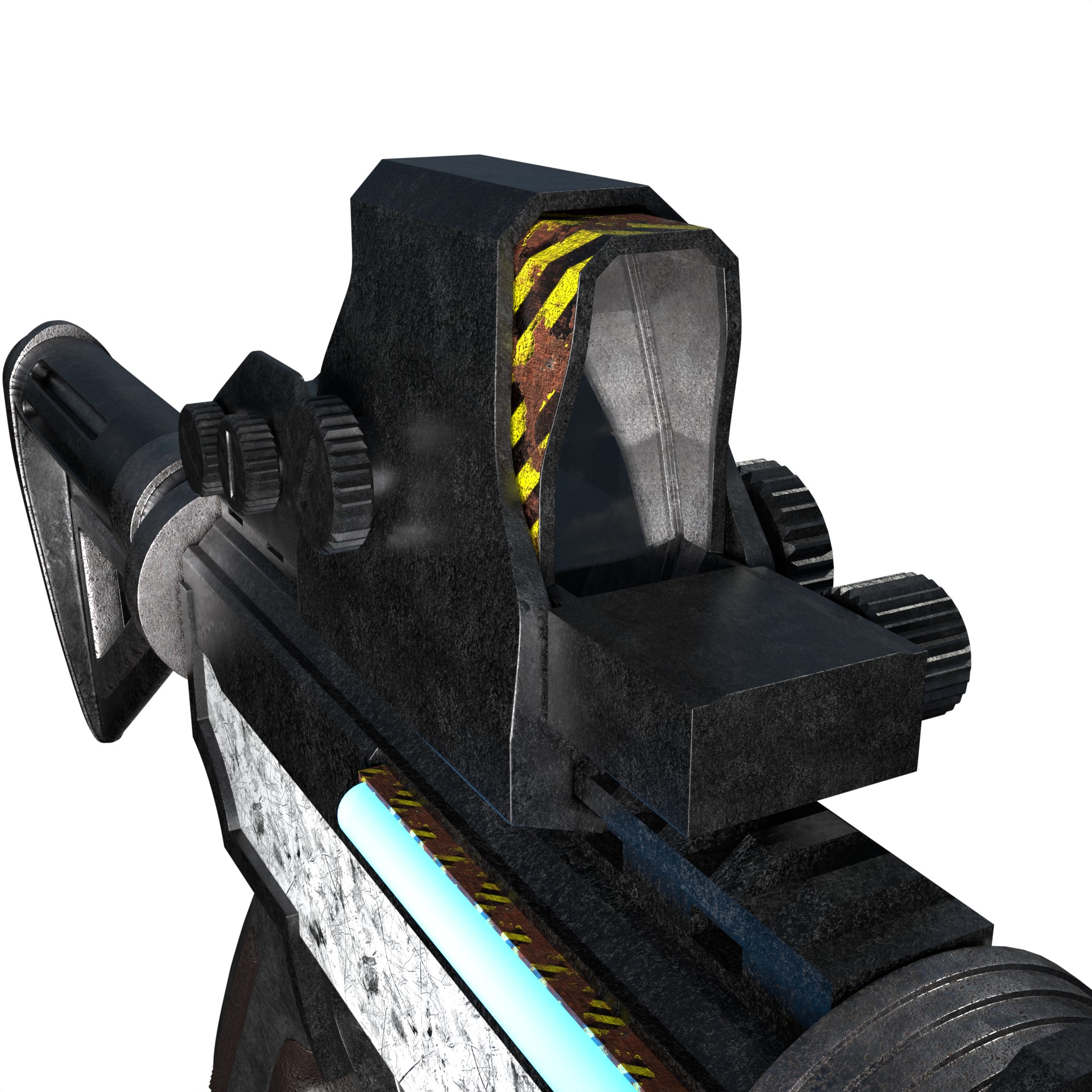 Space age Colt AR 15 machine gun assault rifle 3D model_9