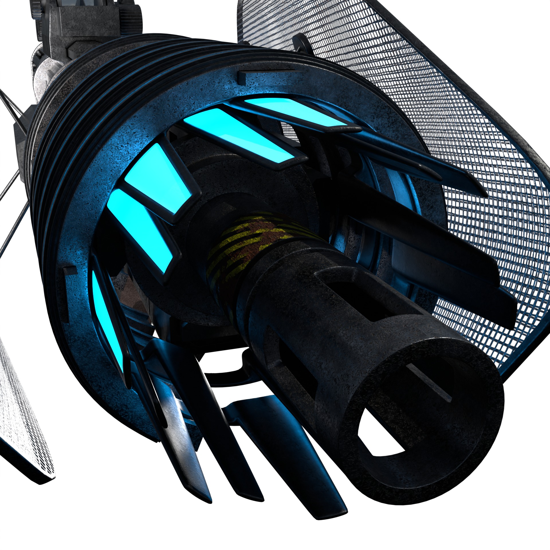 Space age Colt AR 15 machine gun assault rifle 3D model_11