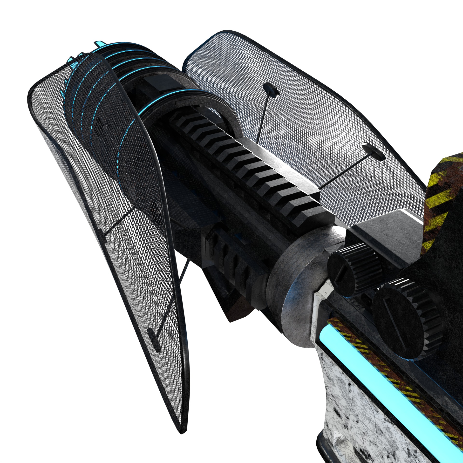 Space age Colt AR 15 machine gun assault rifle 3D model_7