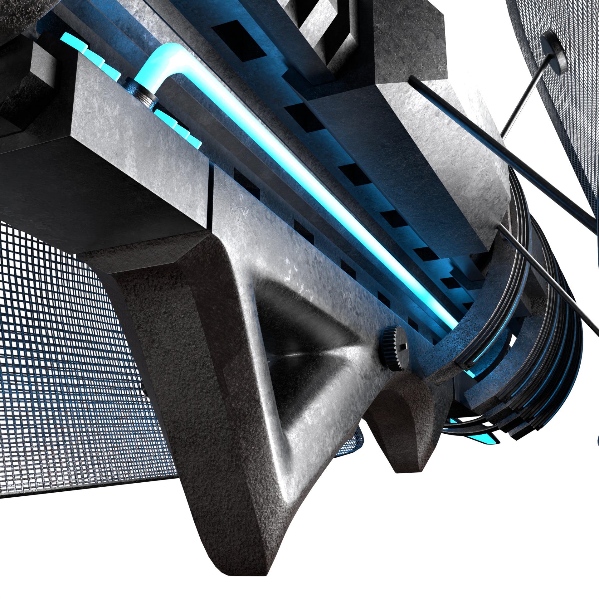 Space age Colt AR 15 machine gun assault rifle 3D model_10