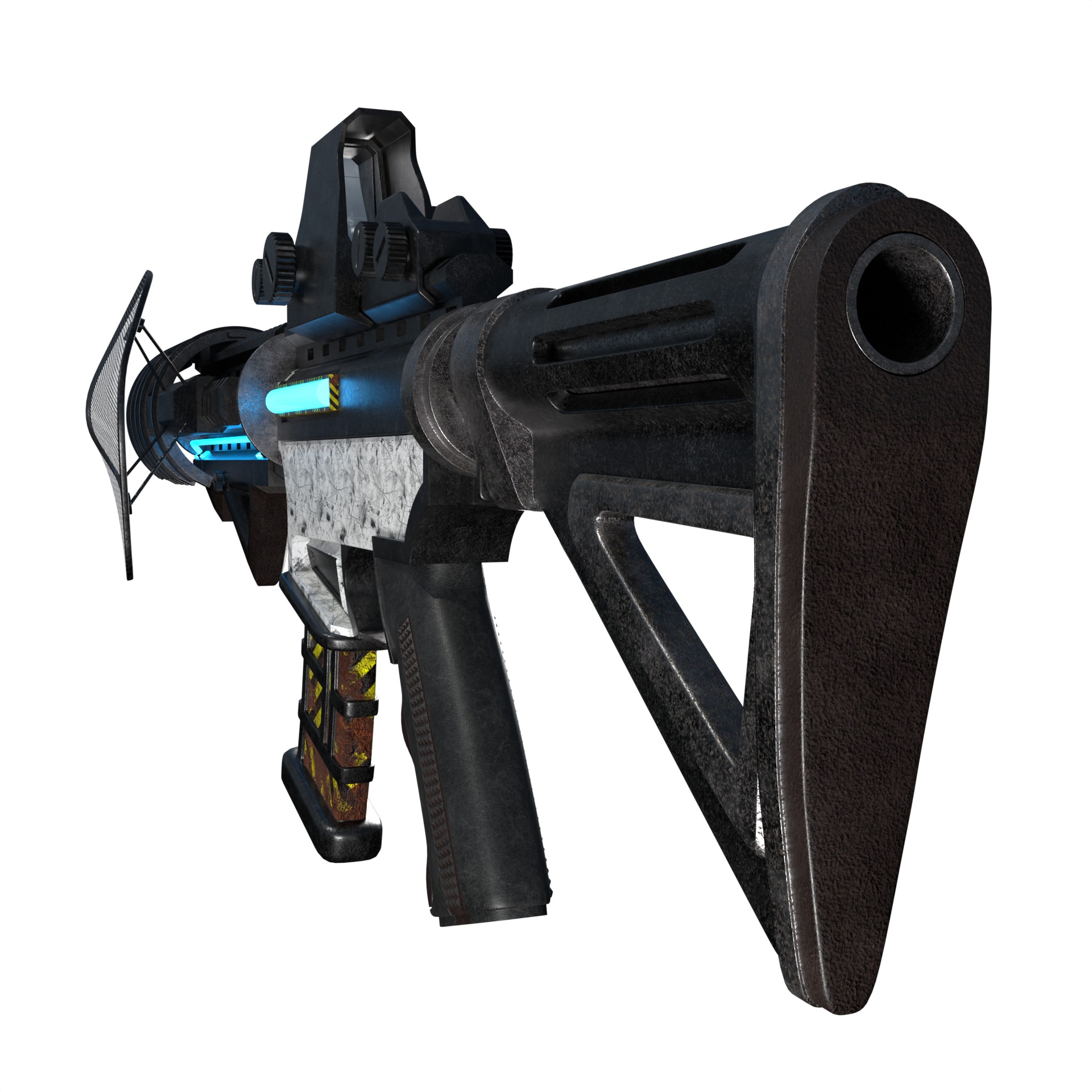 Space age Colt AR 15 machine gun assault rifle 3D model_6