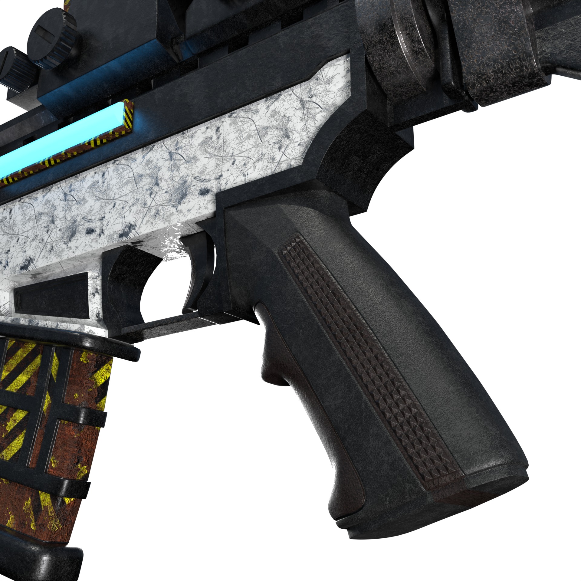 Space age Colt AR 15 machine gun assault rifle 3D model_4