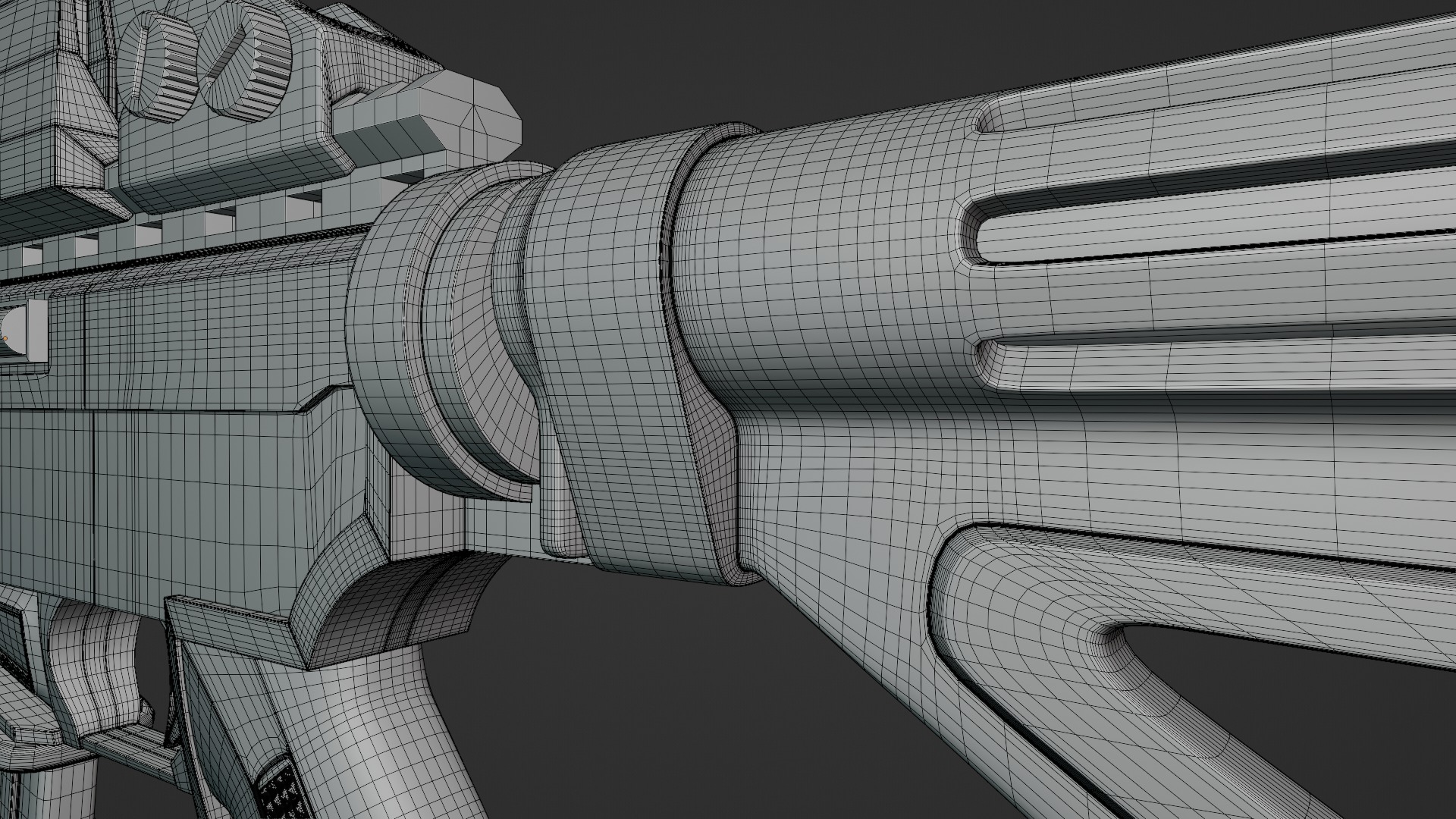 Space age Colt AR 15 machine gun assault rifle 3D model_17