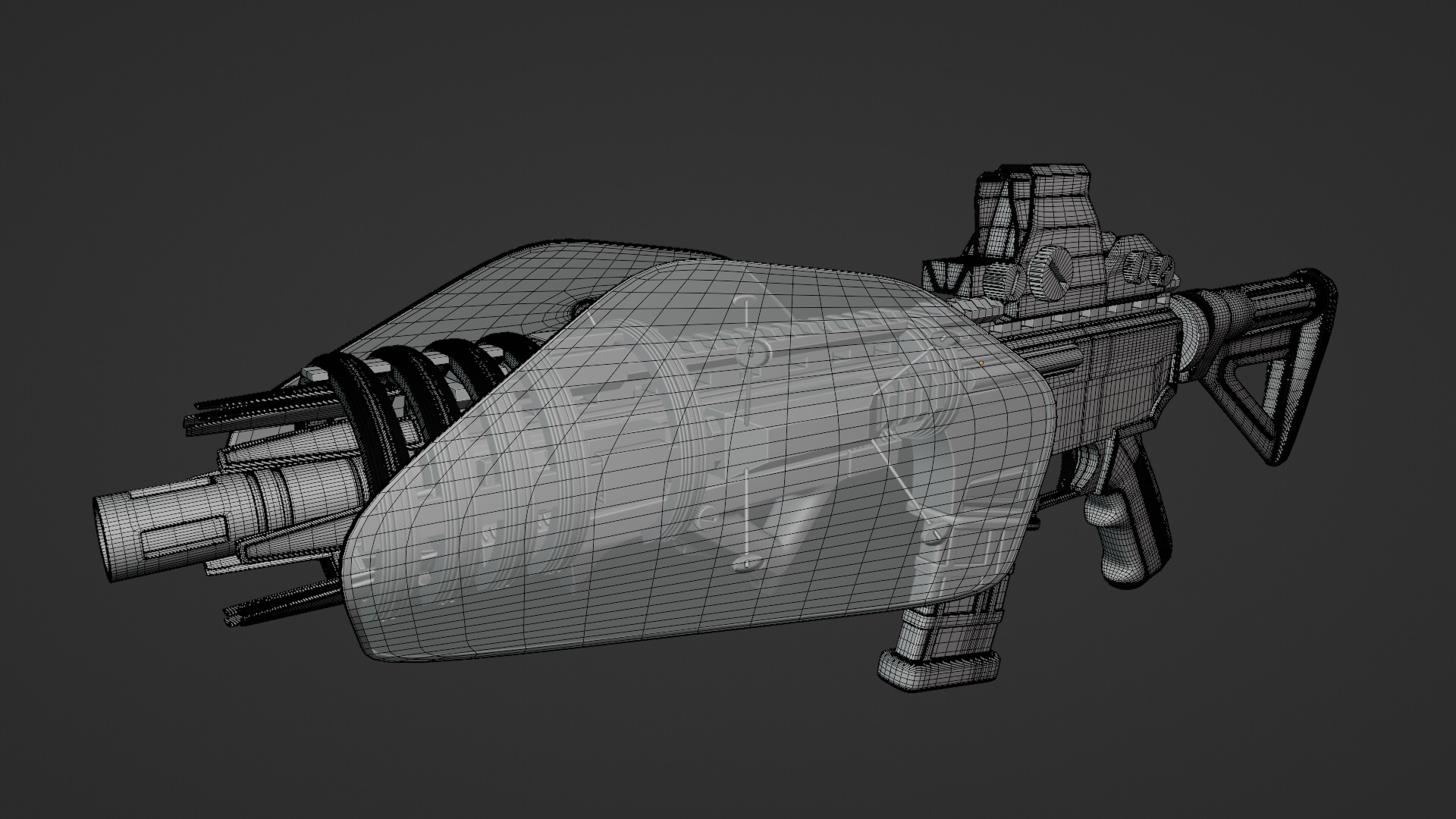 Space age Colt AR 15 machine gun assault rifle 3D model_13