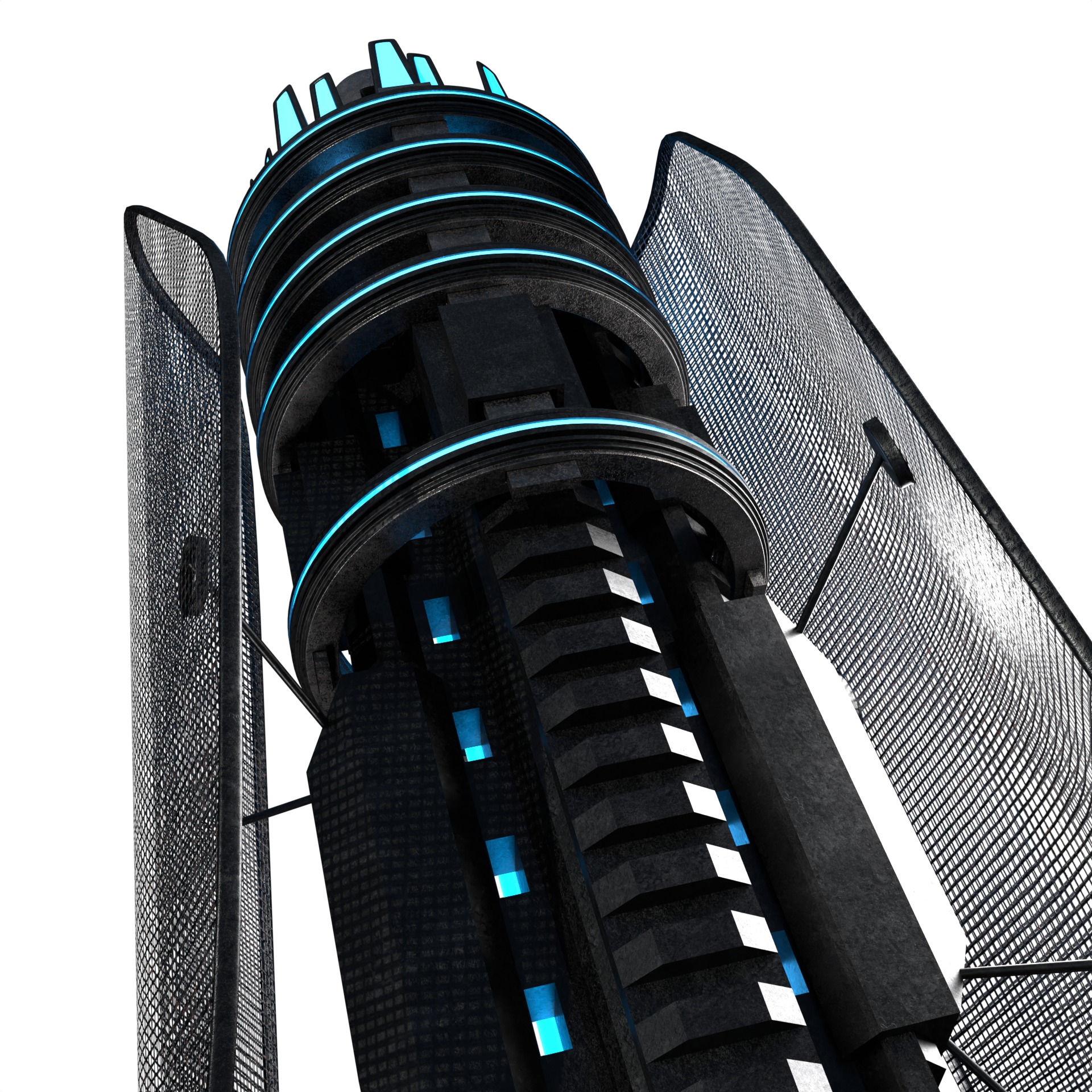 Space age Colt AR 15 machine gun assault rifle 3D model_12