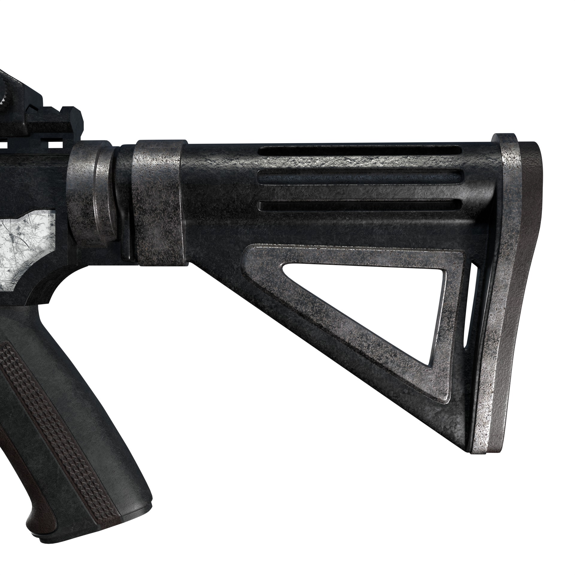 Space age Colt AR 15 machine gun assault rifle 3D model_5