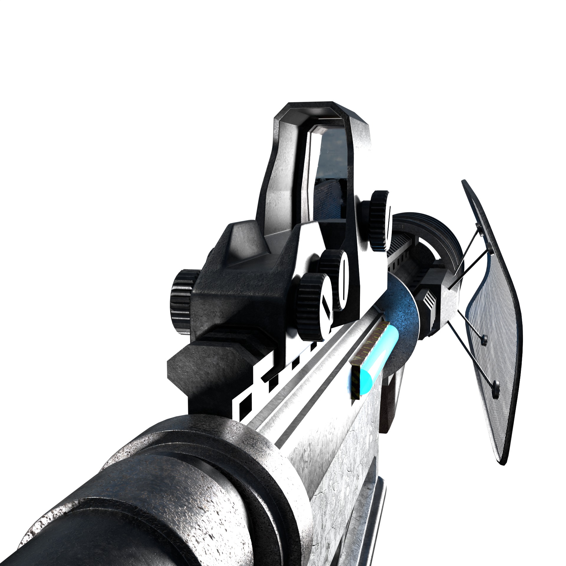 Space age Colt AR 15 machine gun assault rifle 3D model_8