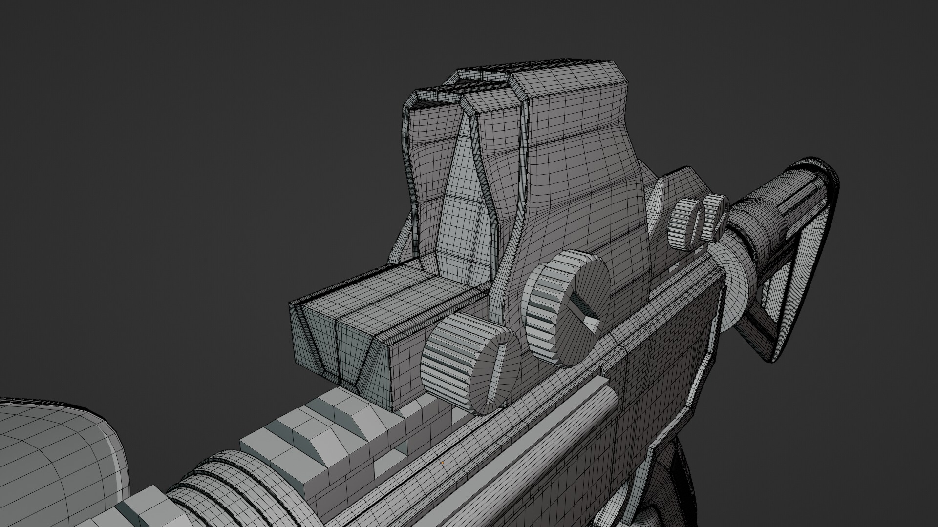 Space age Colt AR 15 machine gun assault rifle 3D model_15