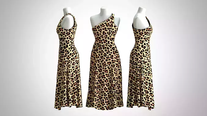 Woman Dress 2 Cream Leopard