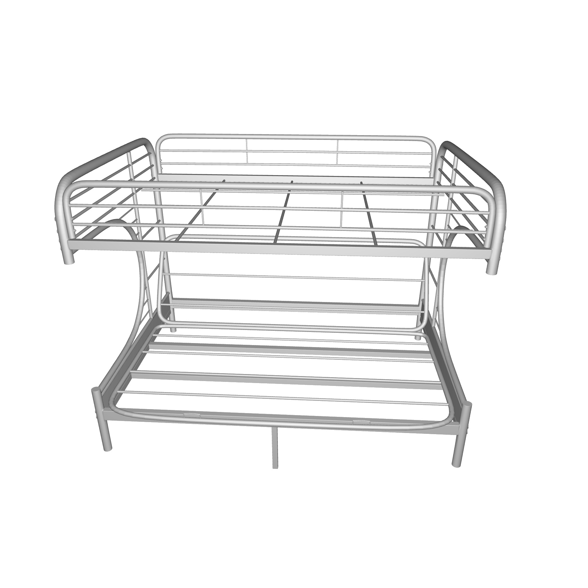 Queen Futon Bunk Bed 3D model_2