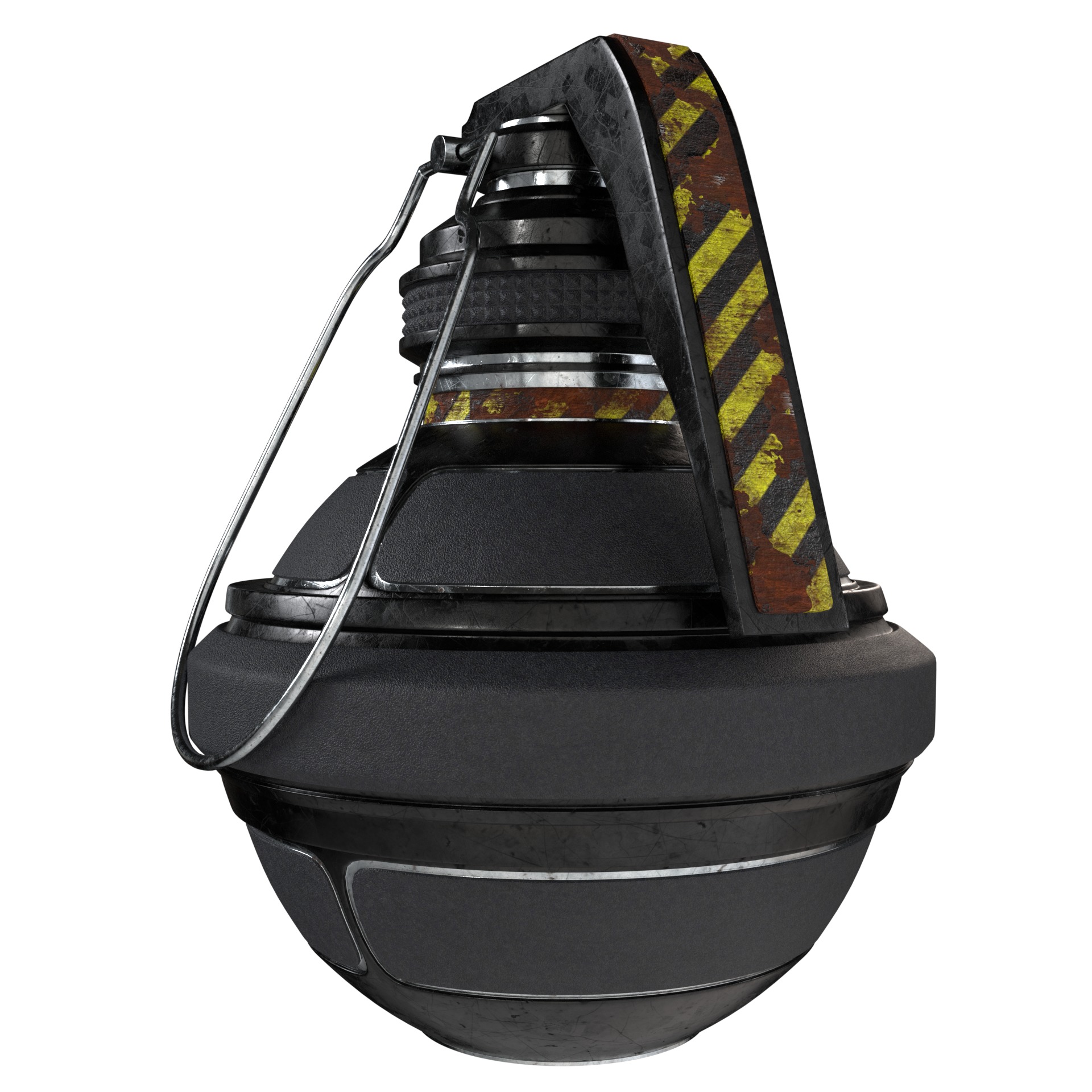 Futuristic Space-Age Grenade 3D model_2