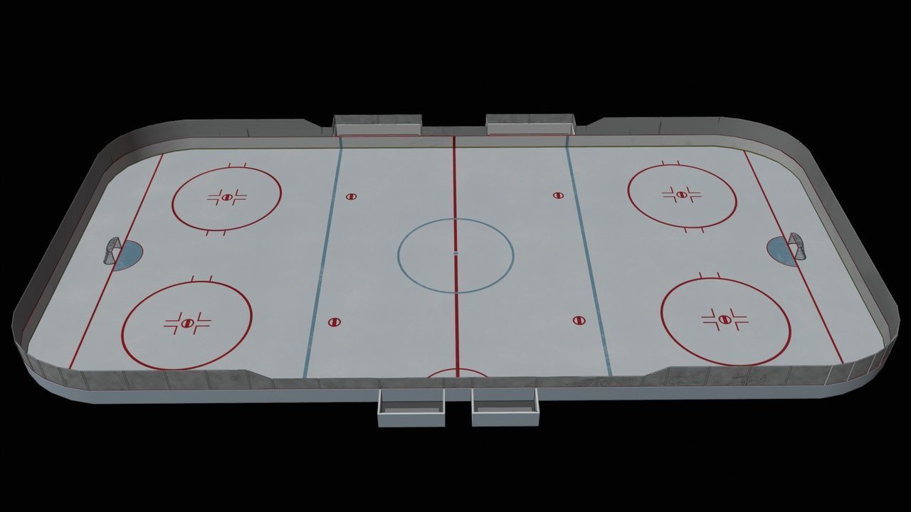 Ice Hockey Rink Low-poly 3D model_8