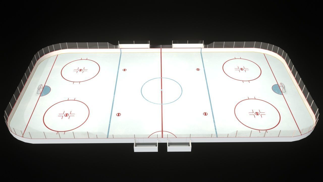 Ice Hockey Rink Low-poly 3D model_12