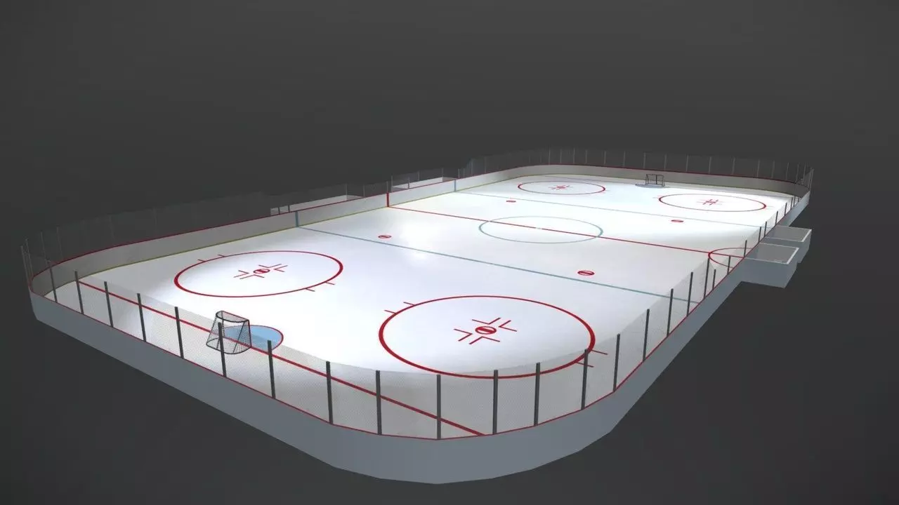 Ice Hockey Rink Low-poly 3D model_3