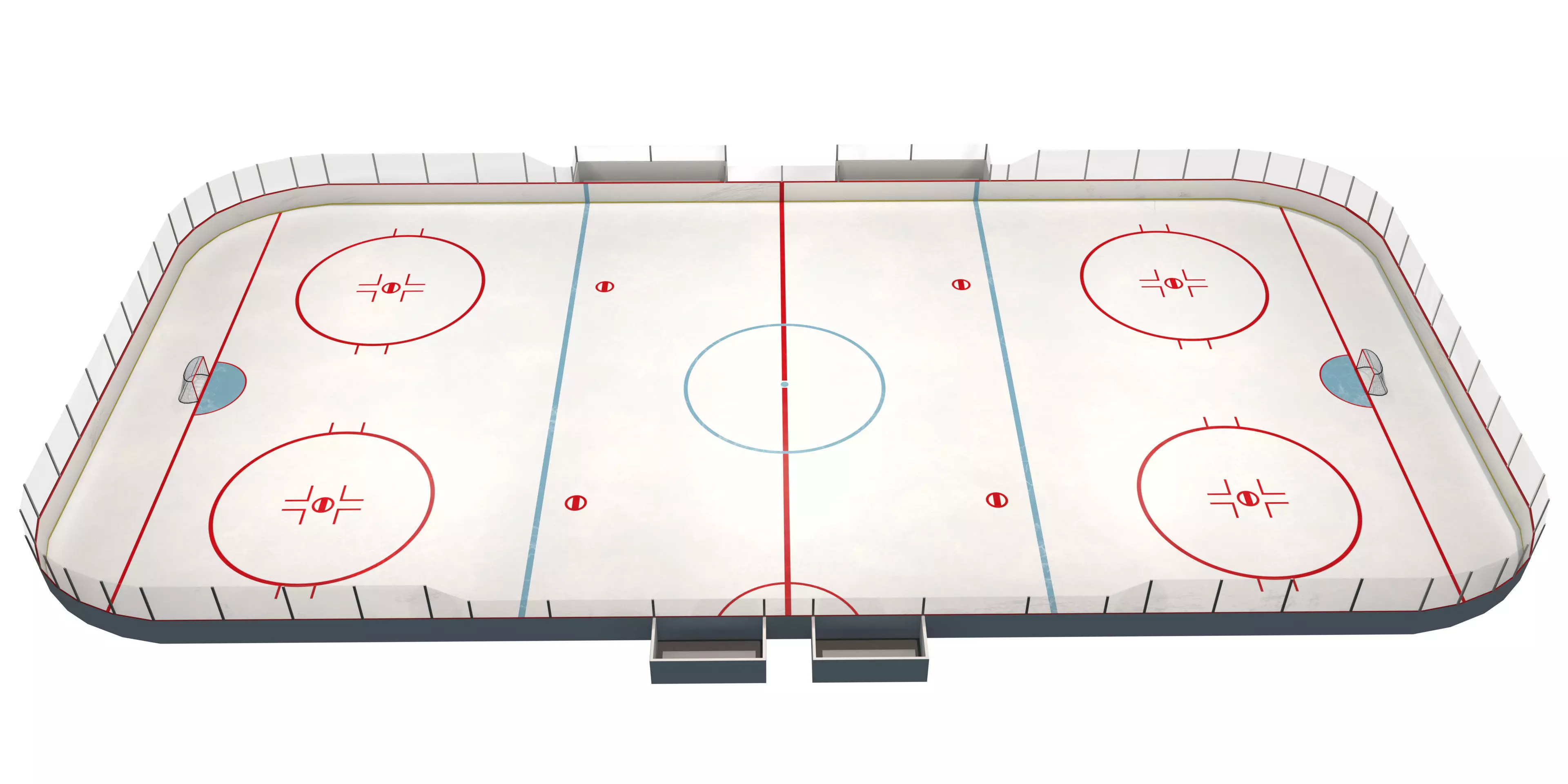 Ice Hockey Rink Low-poly 3D model_0