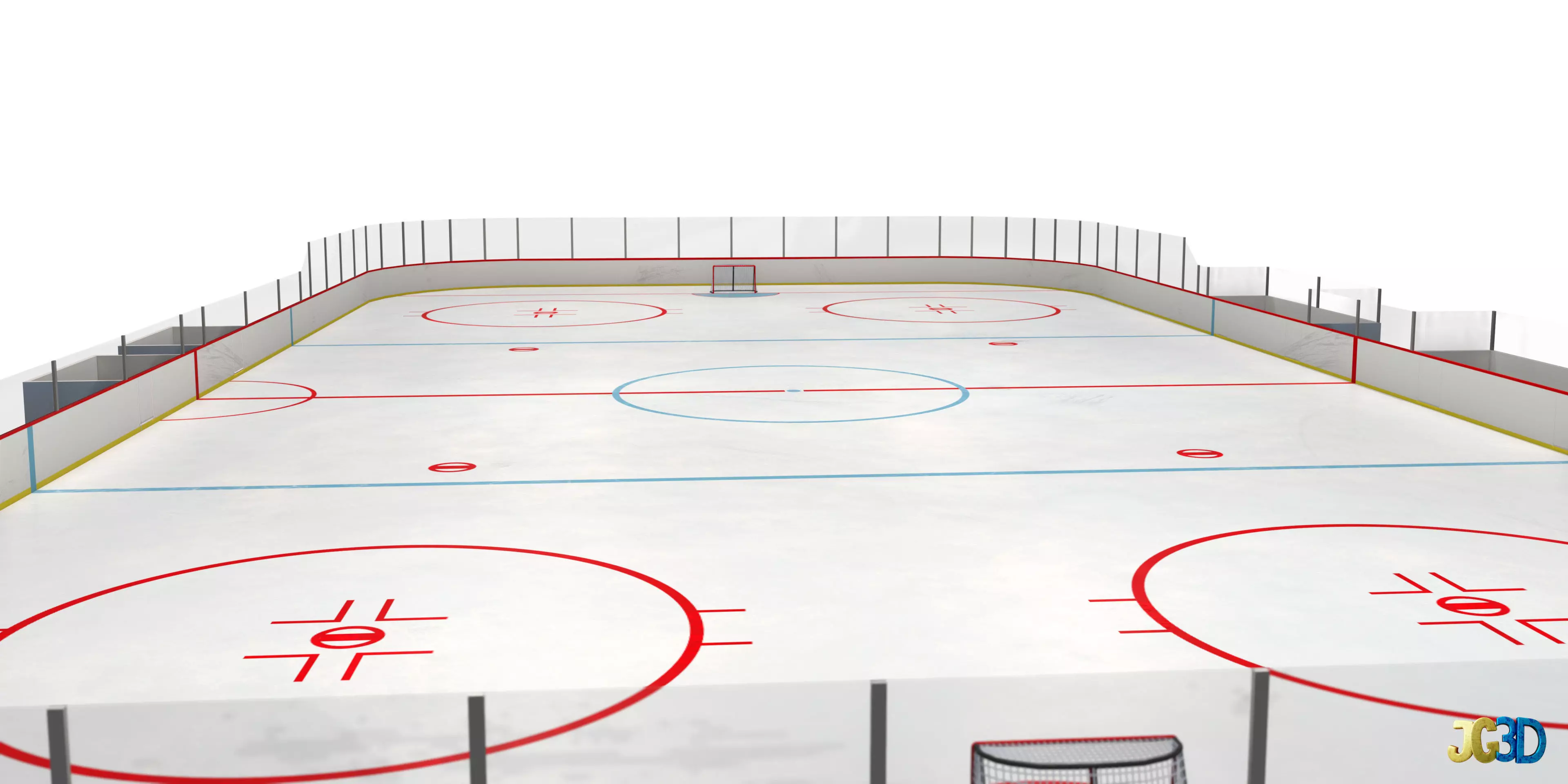 Ice Hockey Rink Low-poly 3D model_2