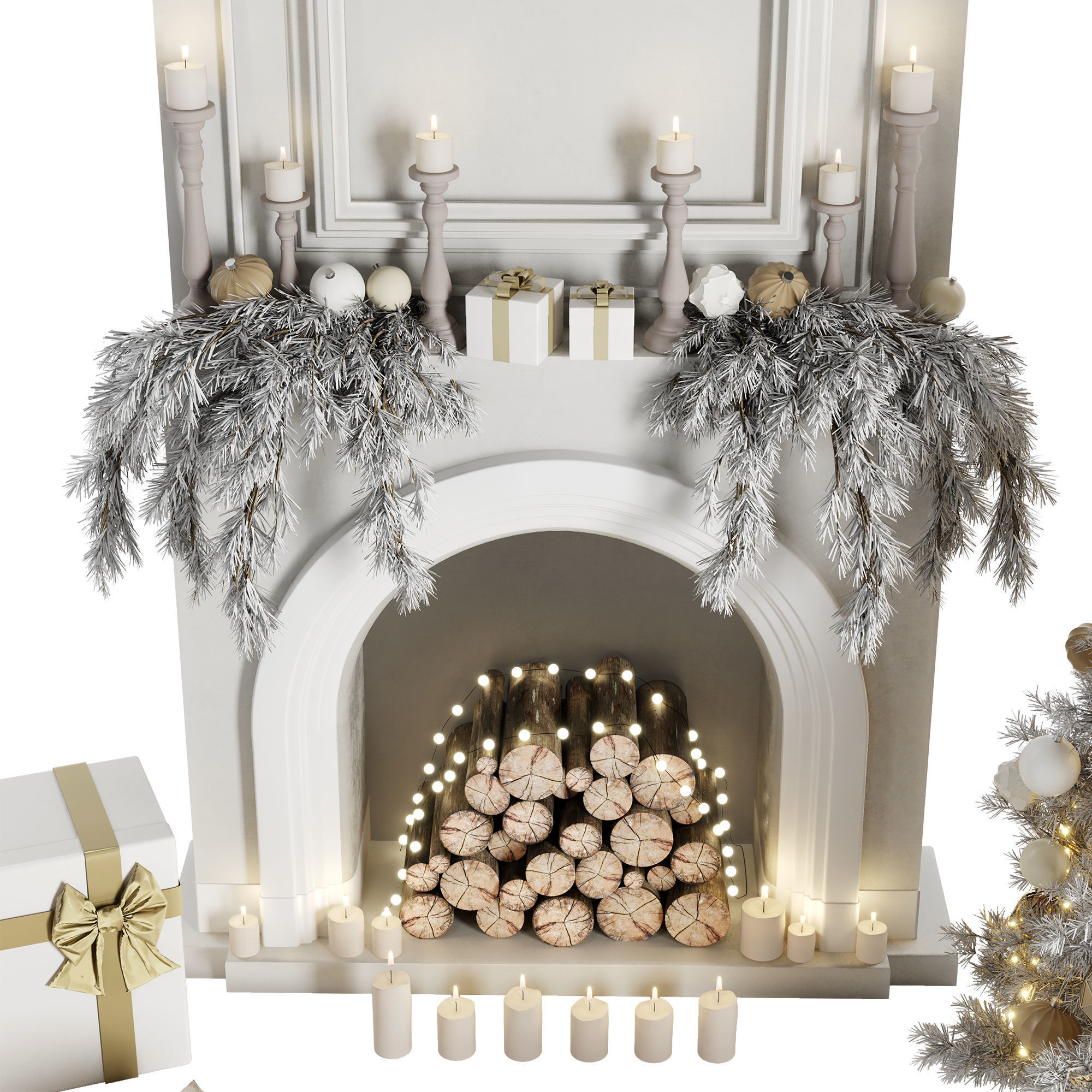 Christmas Decoration Set 04  3D model_3