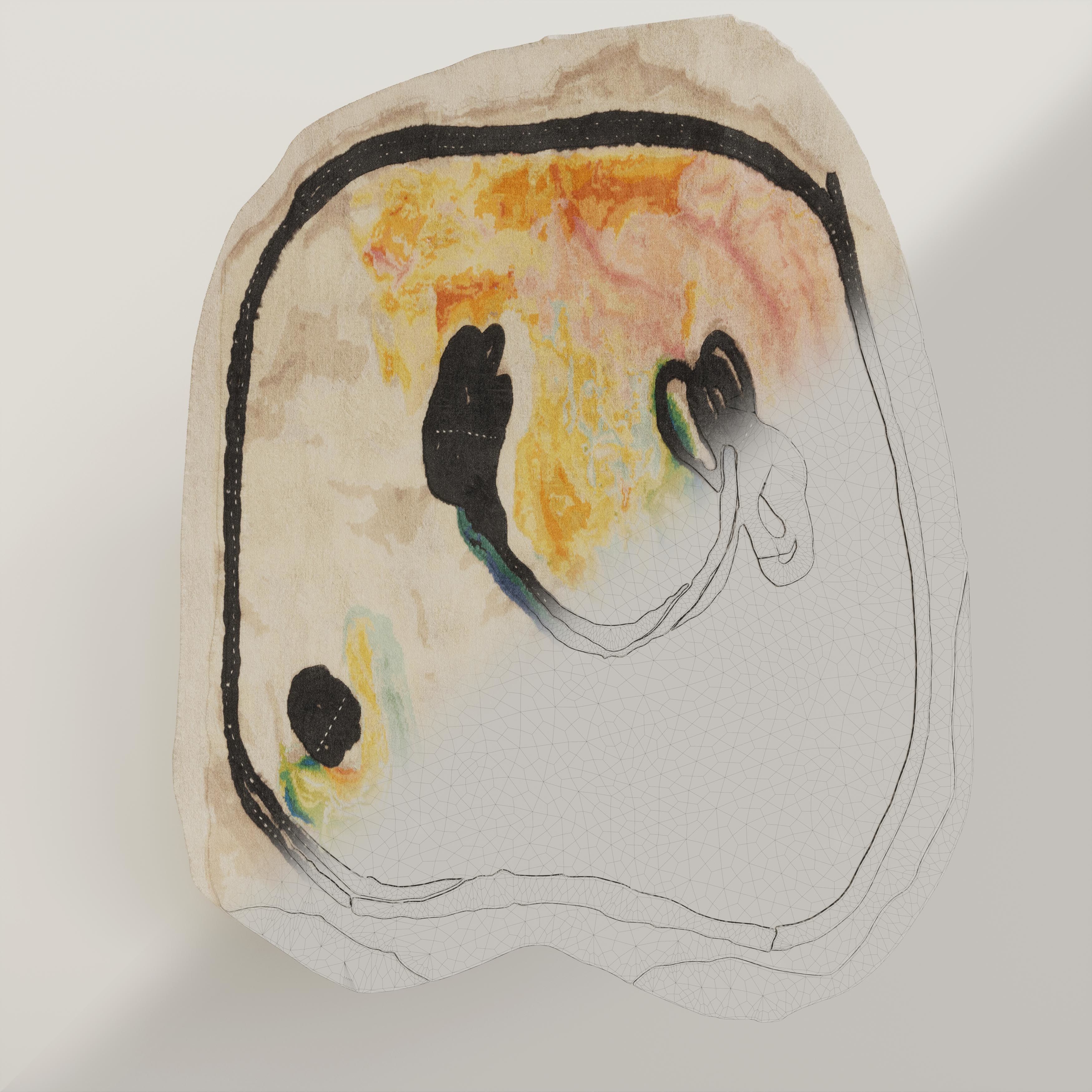 Winter Still Life Collection Doodles Carpet For CC TAPIS 3D model_3