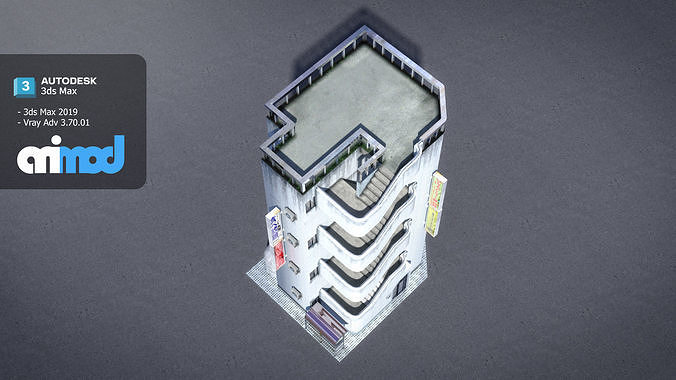 Japanese Building 0022 3D model 5