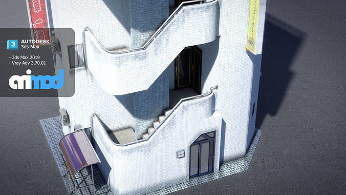 Japanese Building 0022 3D model 4