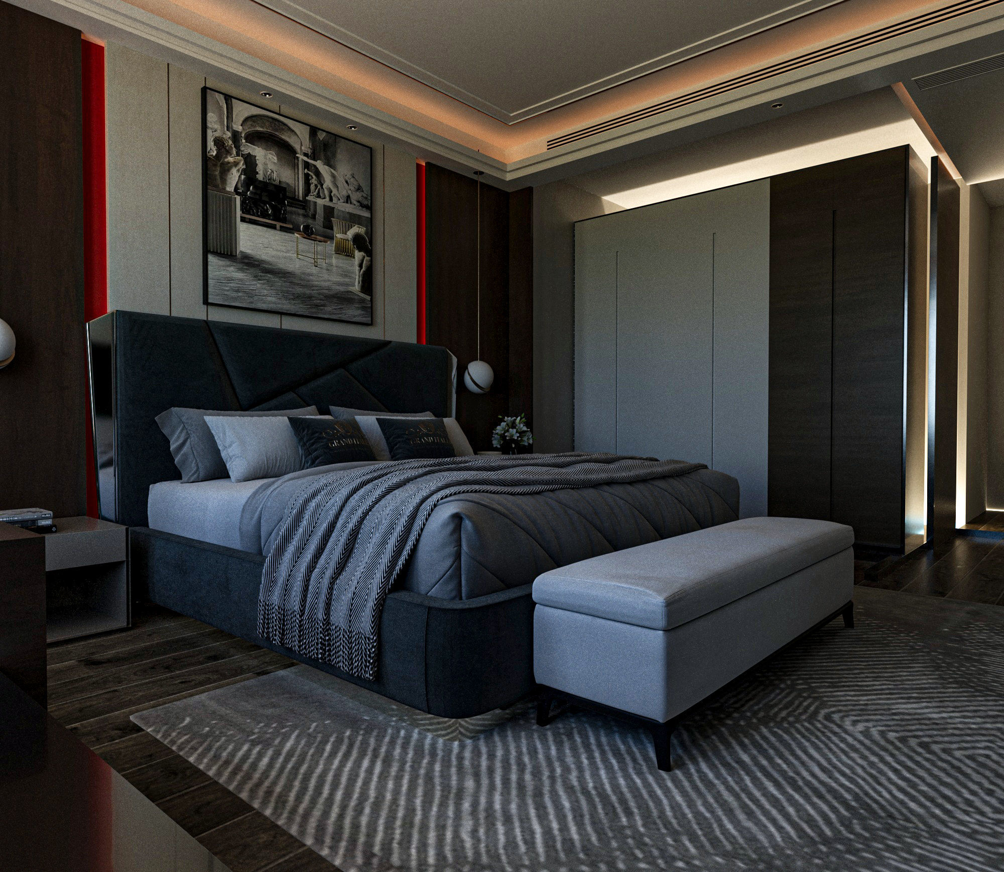 Indulge in Opulent Luxury with This 3D Bedroom Model 3D model_4