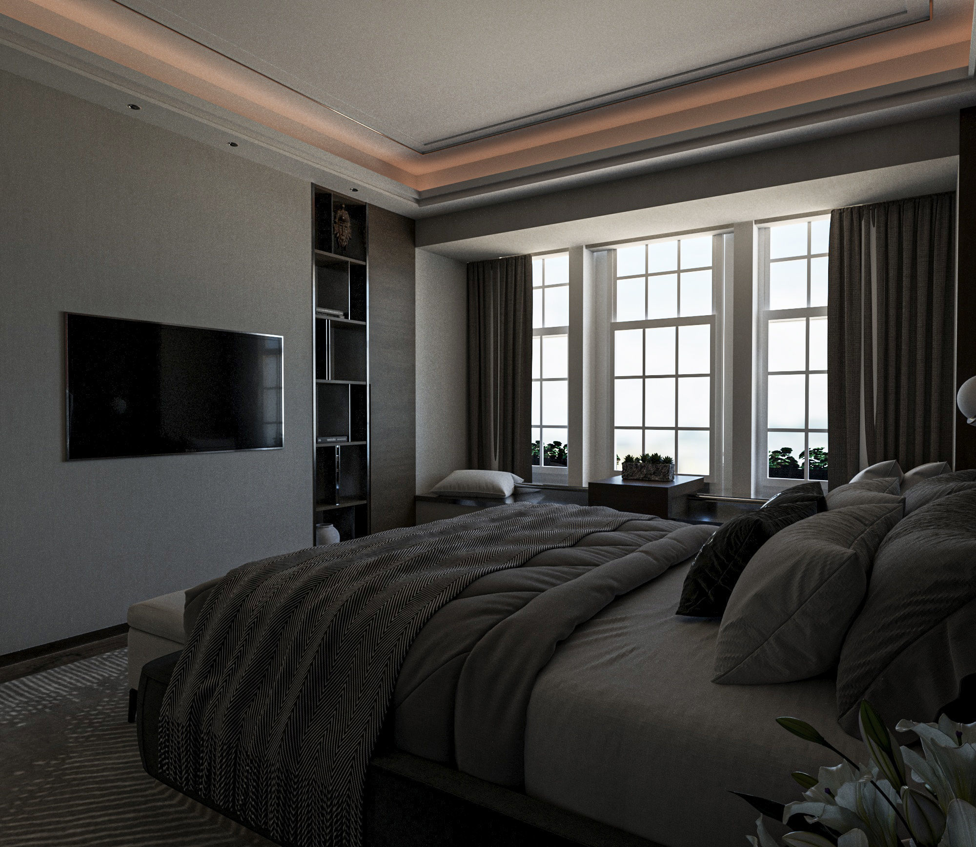 Indulge in Opulent Luxury with This 3D Bedroom Model 3D model_3