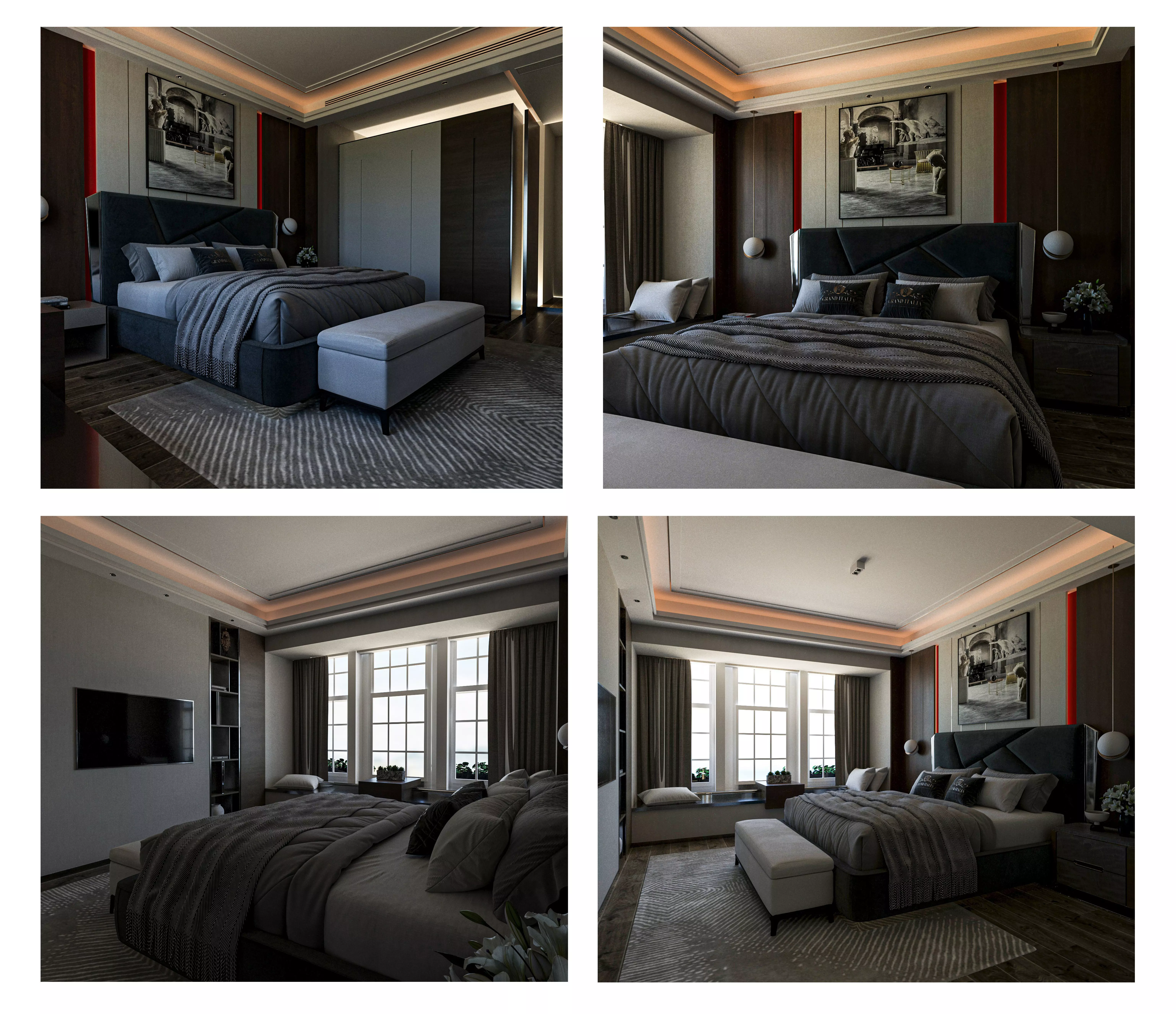 Indulge in Opulent Luxury with This 3D Bedroom Model 3D model_0