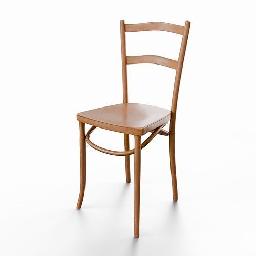 Vintage Wood Chair 3D model