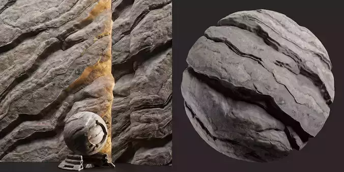 H106 Rock Cliff - PBR - 4K - Seamless - SBSAR