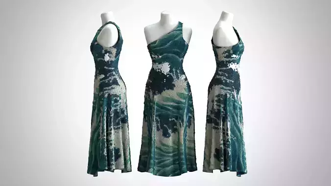Woman Dress 2 Ocean Wave