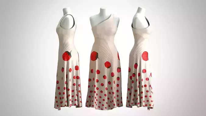 Woman Dress 2 Stawberry Pink