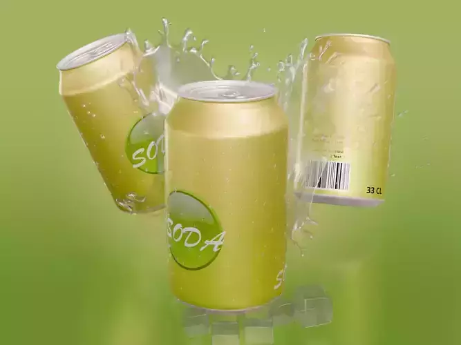 Standard Soda Can - Splash Low-poly 3D model
