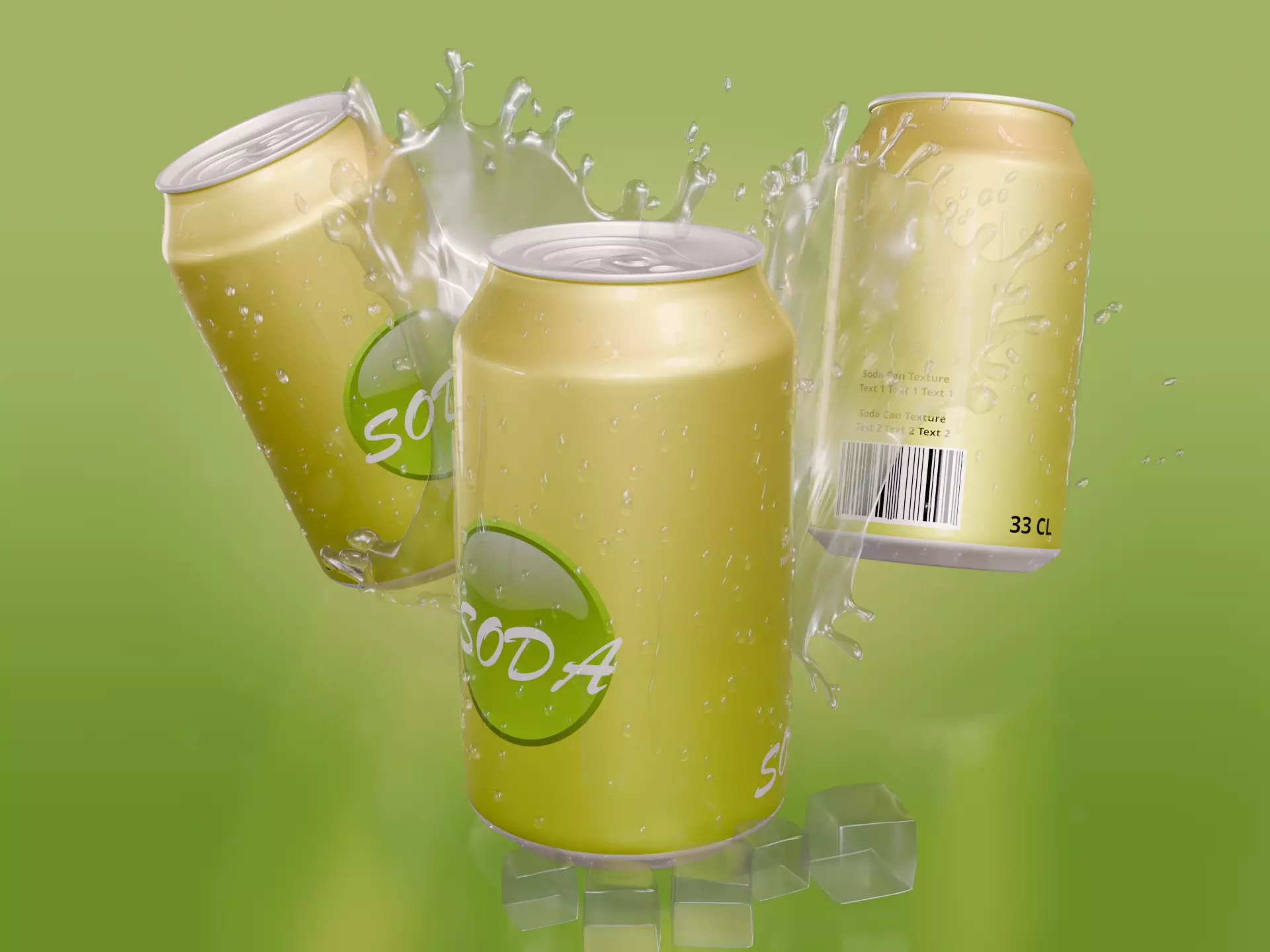Standard Soda Can - Splash Low-poly 3D model