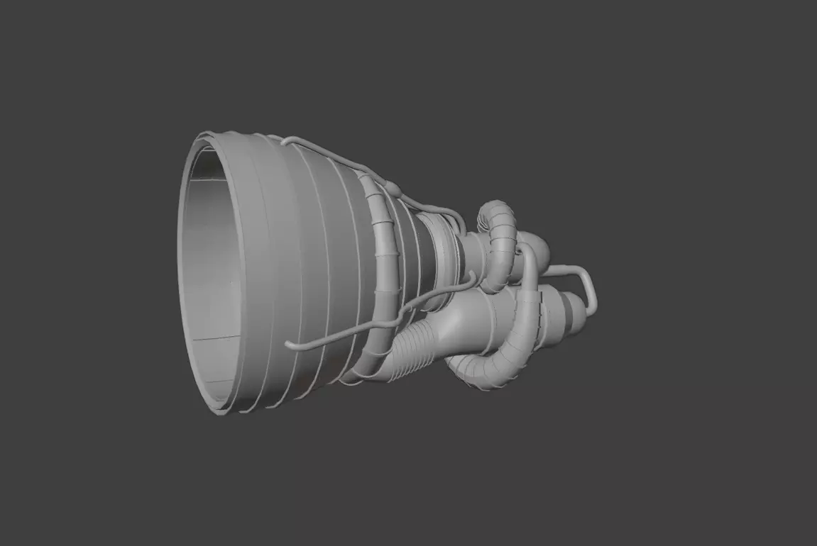 Simple Rocket Engine Free 3D model_0