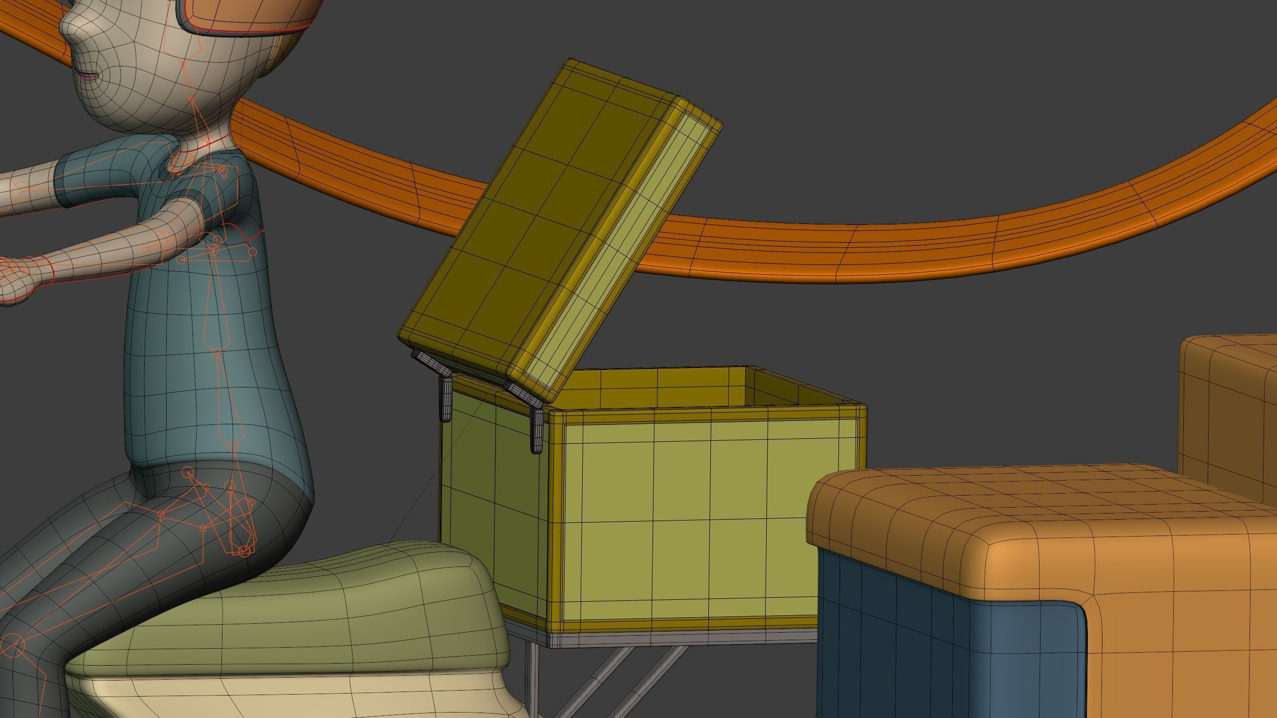 Cartoon Transport Pack - Scooter Plane Truck smartphone Hand Man Low-poly 3D model_18