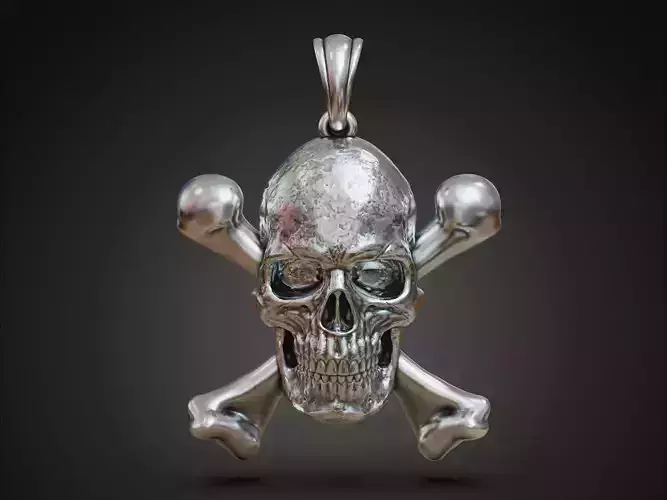 Skull and Crossbones Pendant Gothic Pirate Charm  3D print model