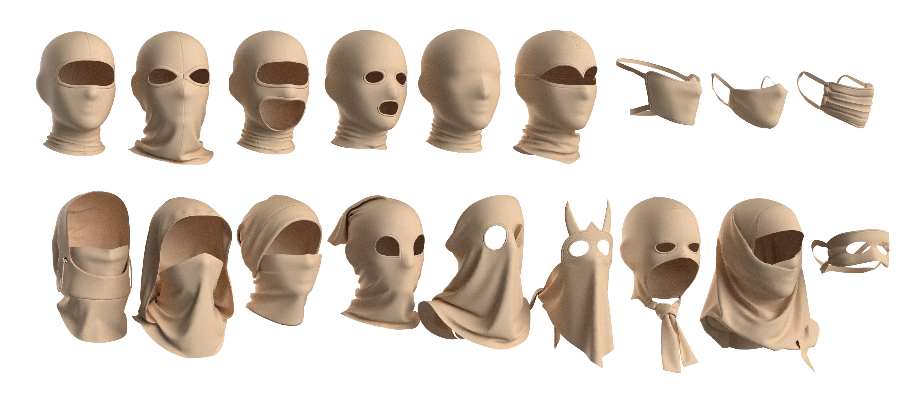 18 Face Mask 3D model_7